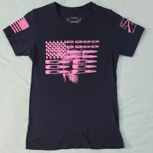 Grunt Style Kids Tee with Pink Graphic on Navy